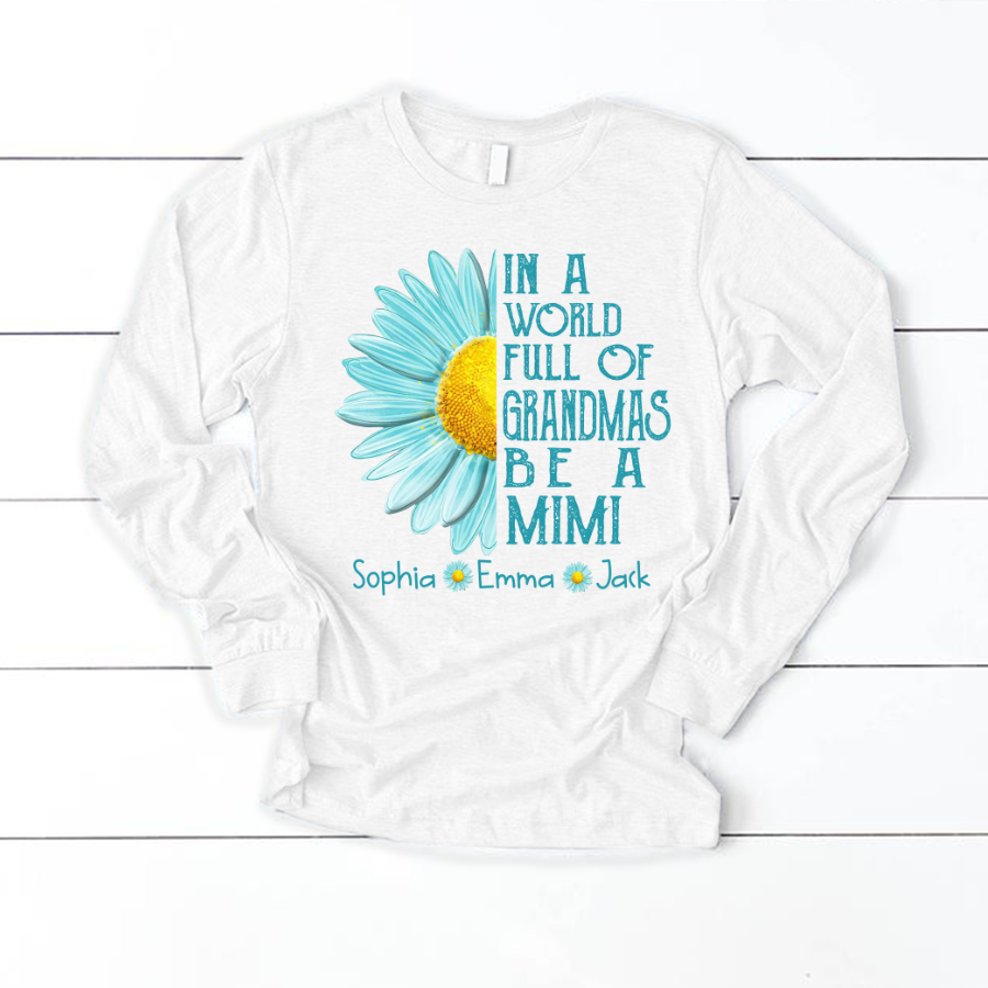 Grandma Flower Daisy And Grandkids Longsleeve