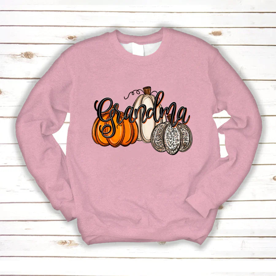 Grandma Pumpkins Leopard Autumn Sweatshirt