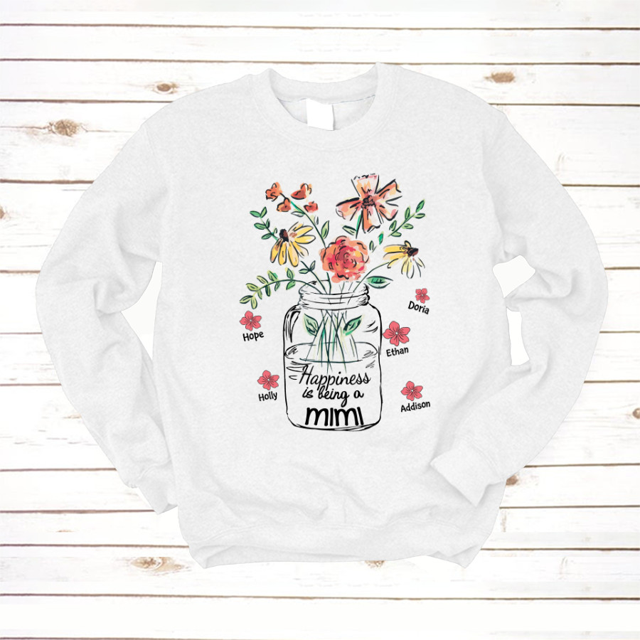 Happiness Is Being A Mimi Water Flowers Sweatshirt