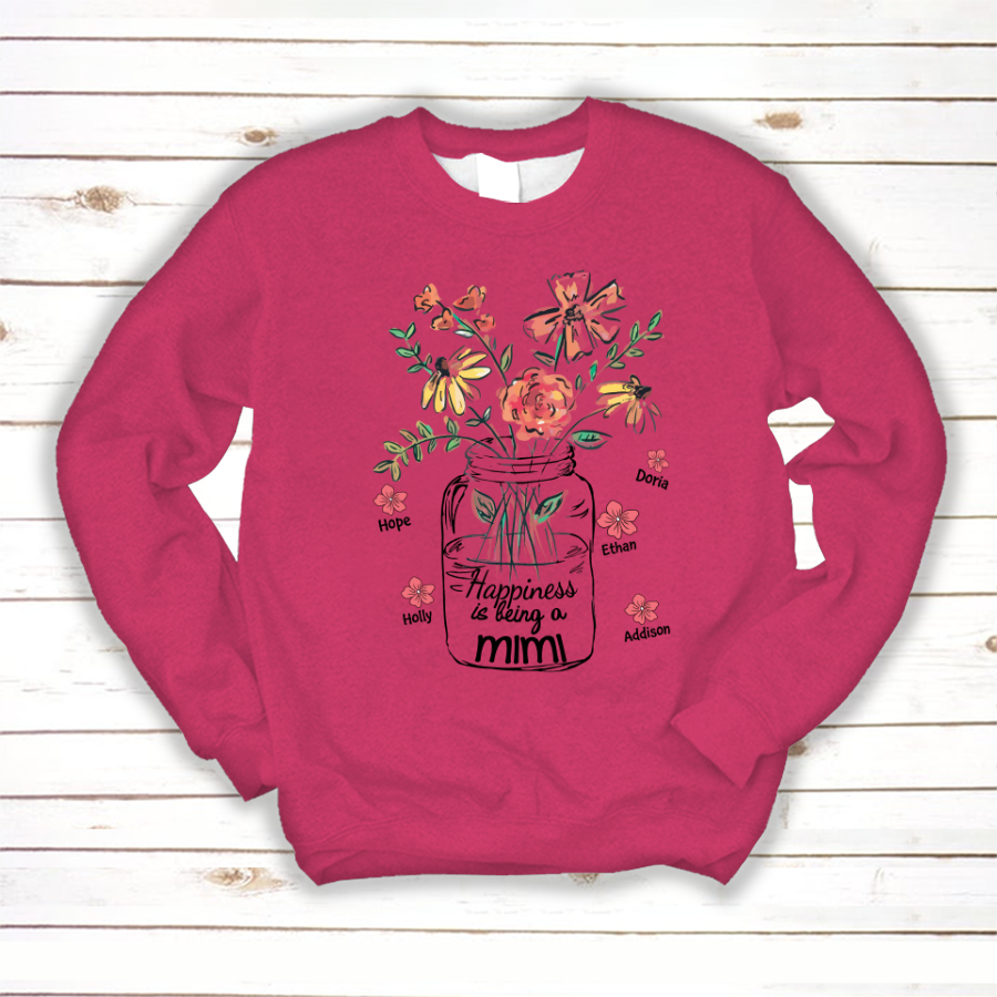 Happiness Is Being A Mimi Water Flowers Sweatshirt