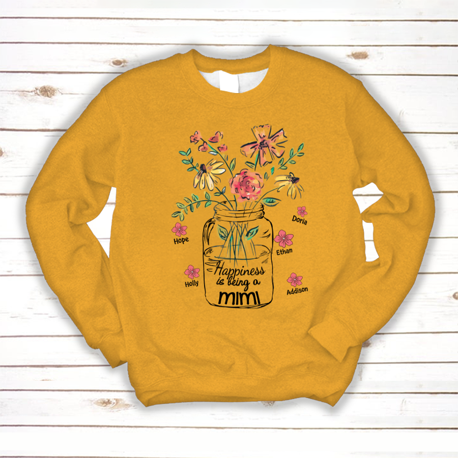 Happiness Is Being A Mimi Water Flowers Sweatshirt