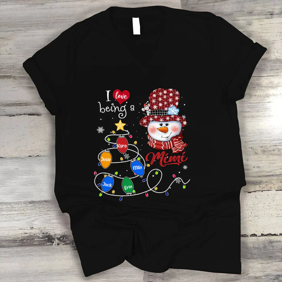 I Love Being A Mimi Snowman Christmas 2022 V-Neck