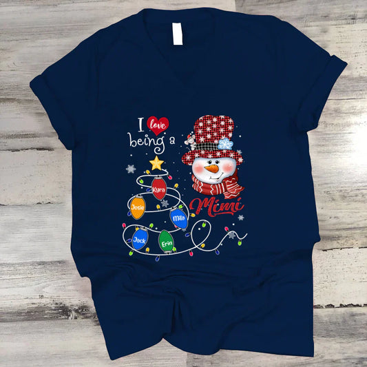I Love Being A Mimi Snowman Christmas 2022 V-Neck