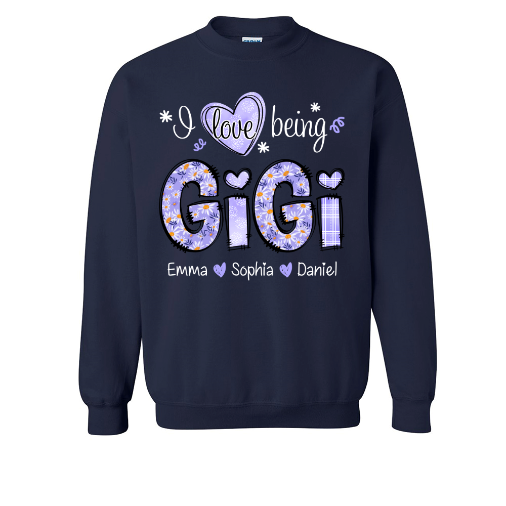 I Love Being Gigi Daisy Purple With Grandkids Mother's Day TH Sweatshirt