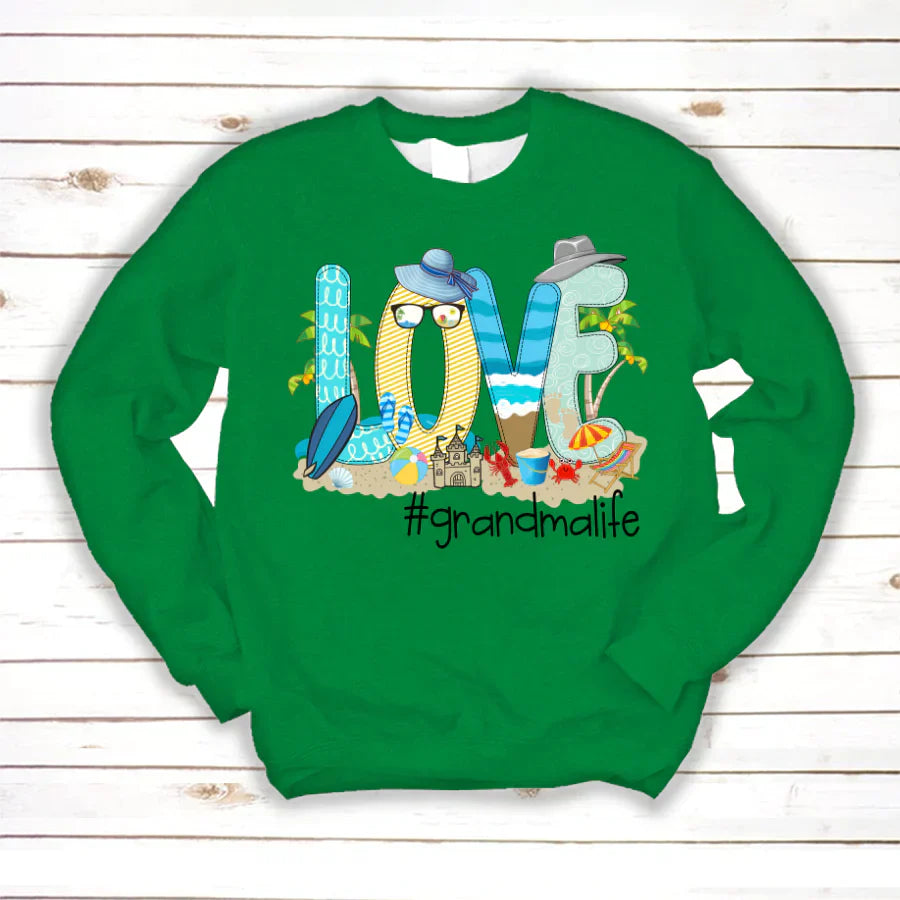 Love Beach Grandma Life Sweatshirt