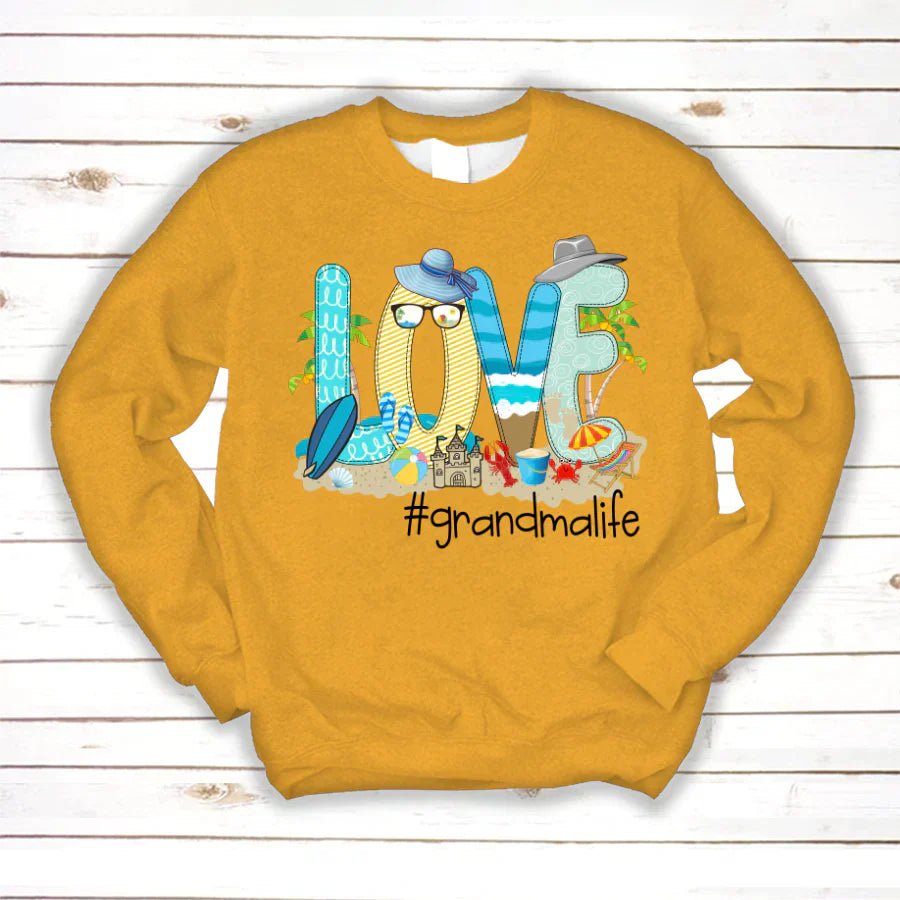 Love Beach Grandma Life Sweatshirt