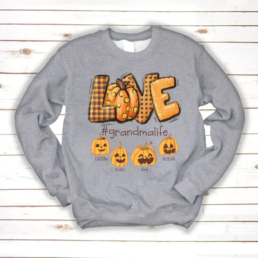 Love Grandma Life Autumn Pumpkins Sweatshirt