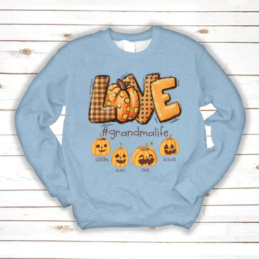 Love Grandma Life Autumn Pumpkins Sweatshirt