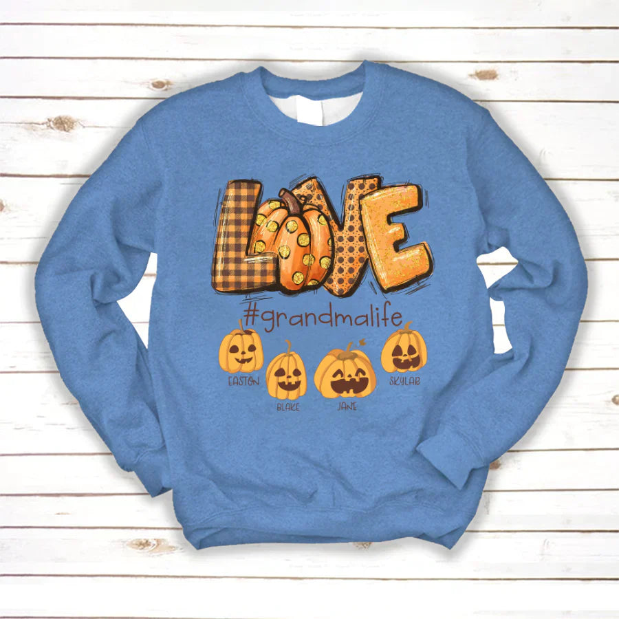 Love Grandma Life Autumn Pumpkins Sweatshirt