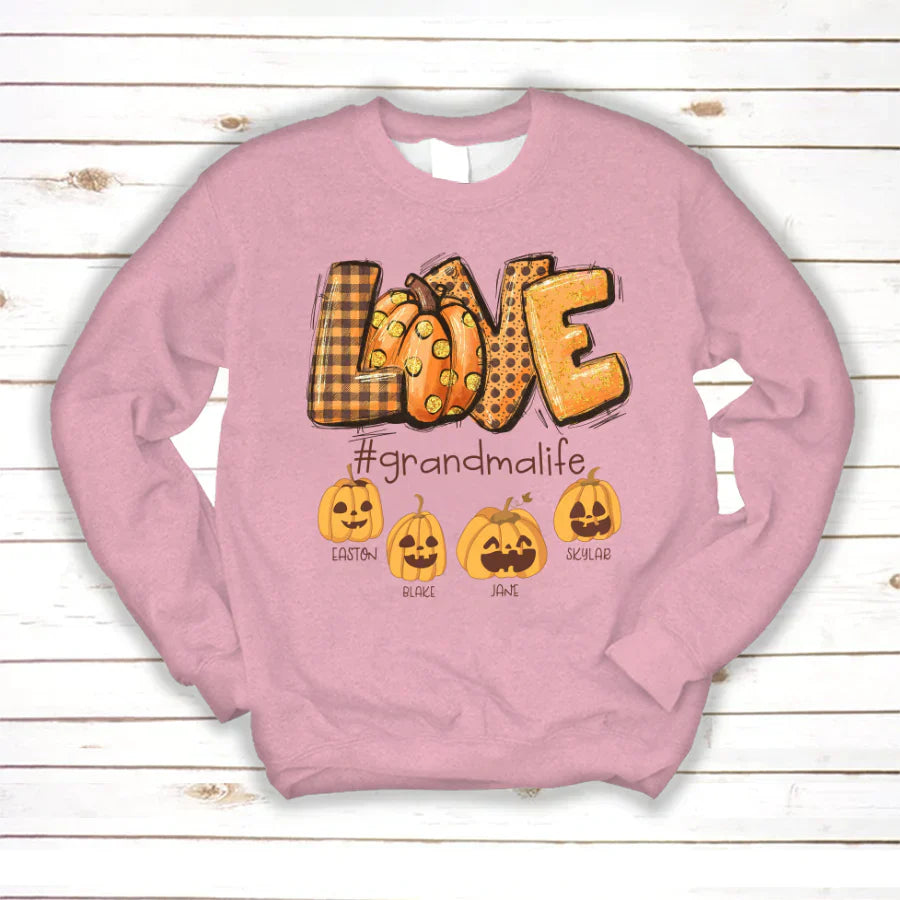 Love Grandma Life Autumn Pumpkins Sweatshirt