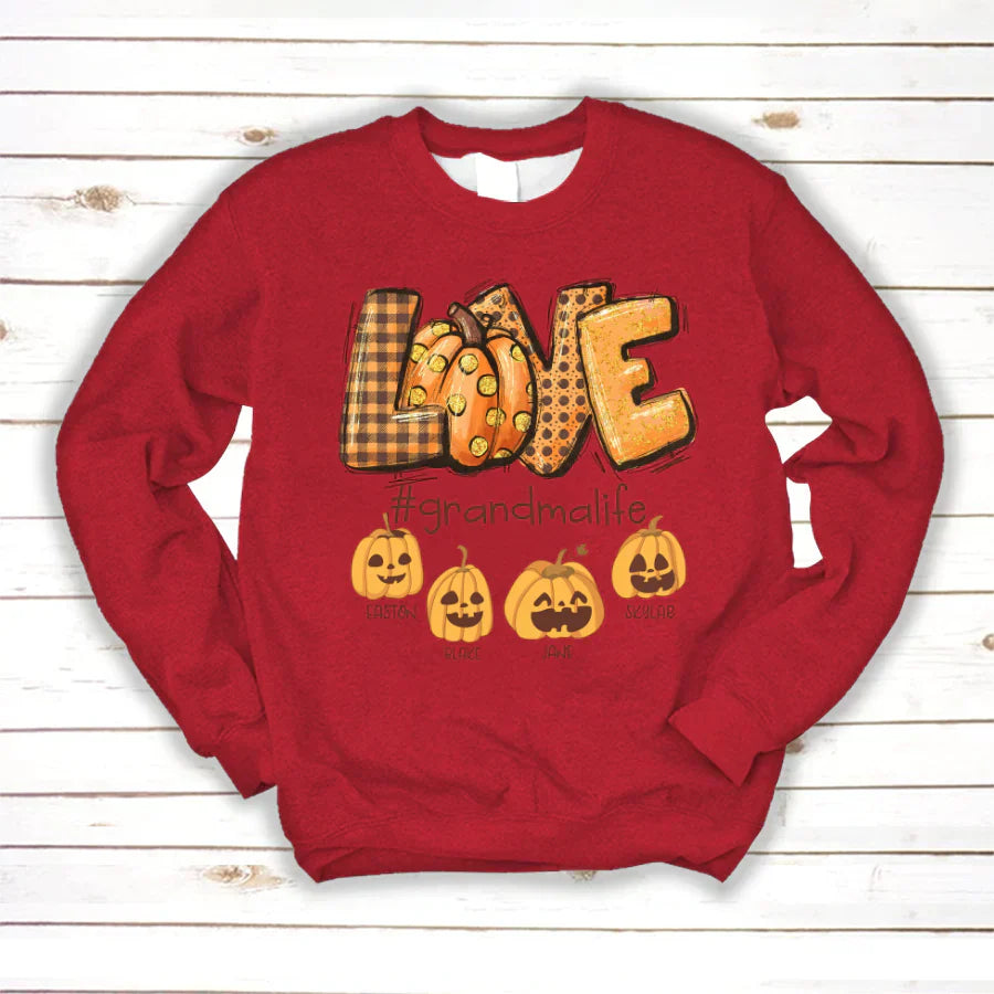 Love Grandma Life Autumn Pumpkins Sweatshirt
