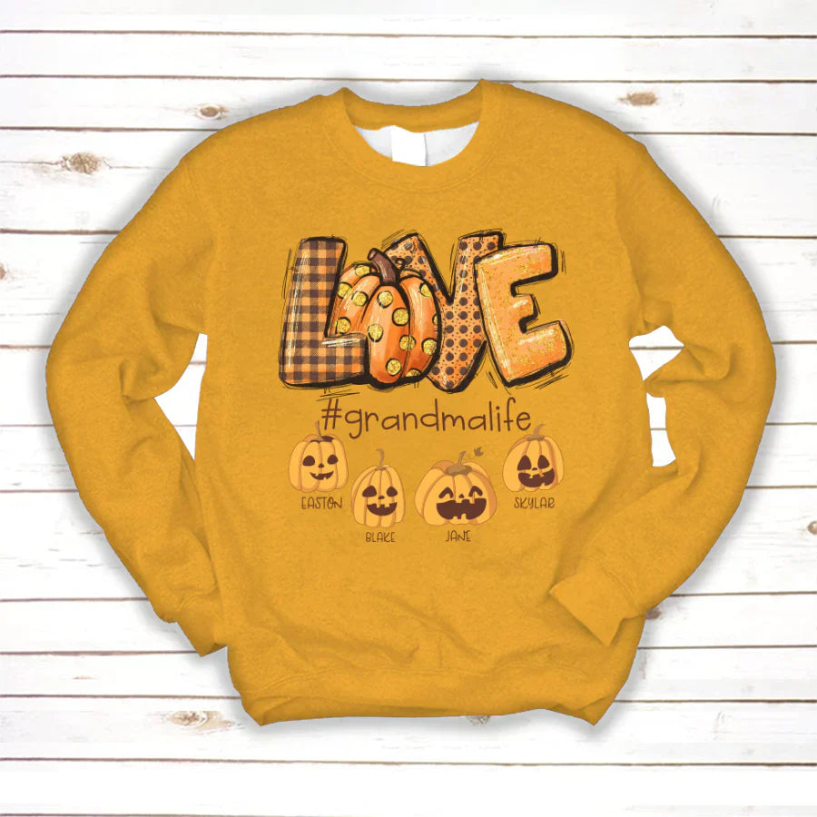 Love Grandma Life Autumn Pumpkins Sweatshirt