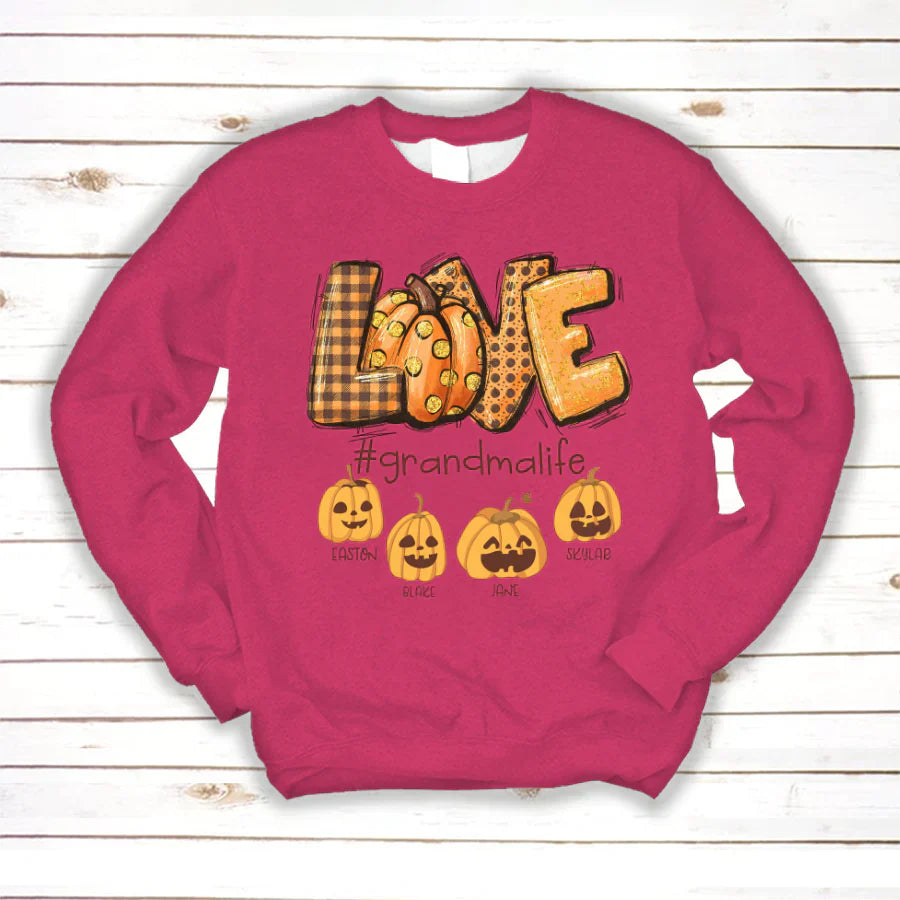 Love Grandma Life Autumn Pumpkins Sweatshirt