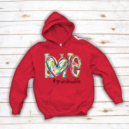 Love Grandma Life Fall Autumn Color Clipart Custom Hoodie