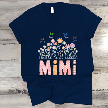 Mimi Floral And Butterfly Custom Mimi And Grandkids Gift For Mothers Day