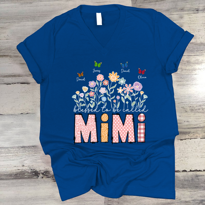 Mimi Floral And Butterfly Custom Mimi And Grandkids Gift For Mothers Day