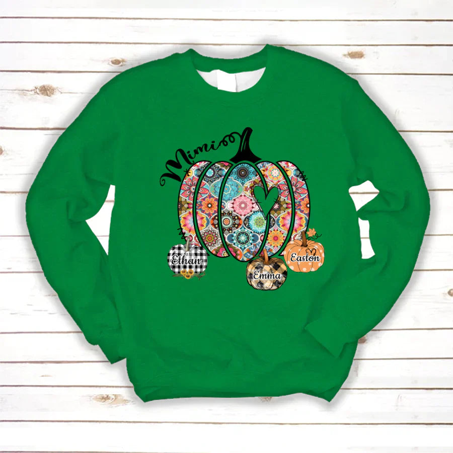 Mimi Pumpkins With Grandkids Flower Sweatshirt