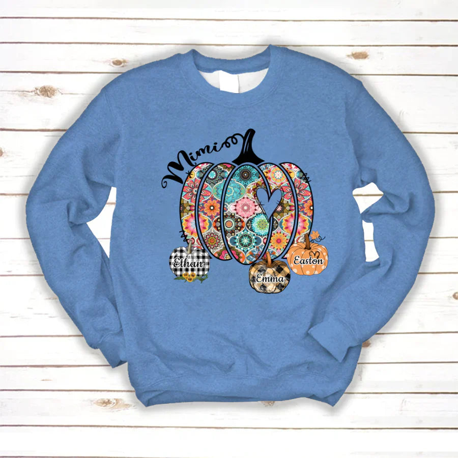 Mimi Pumpkins With Grandkids Flower Sweatshirt