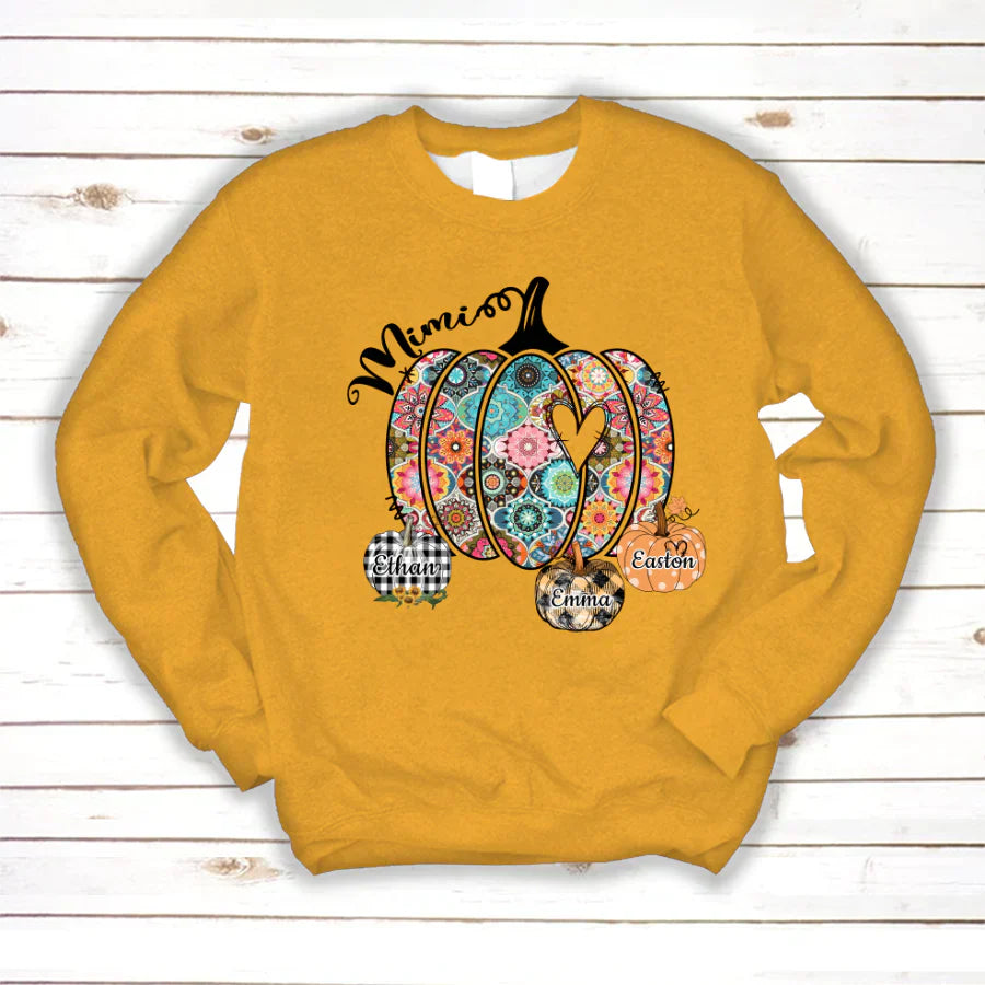 Mimi Pumpkins With Grandkids Flower Sweatshirt