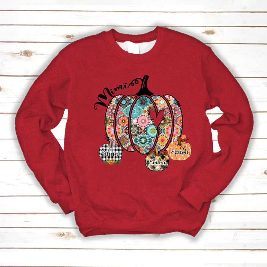 Mimi Pumpkins With Grandkids Flower Sweatshirt
