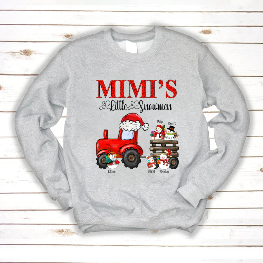 Mimi's Little Snowmen Trator Christmas Sweatshirt