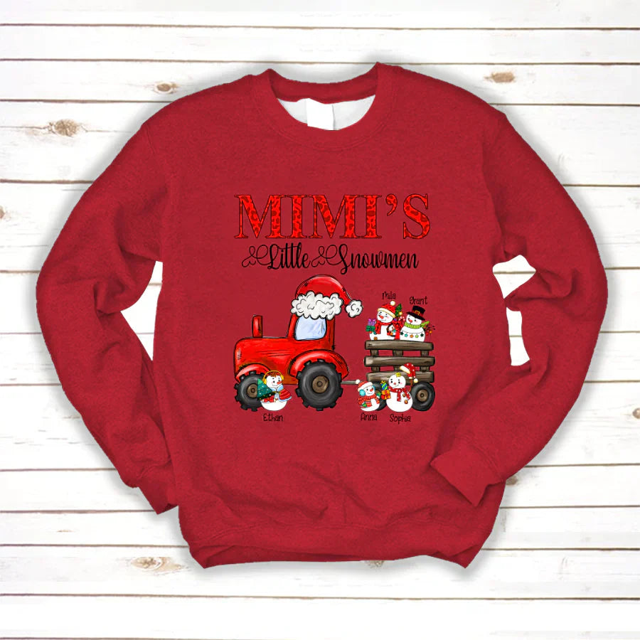 Mimi's Little Snowmen Trator Christmas Sweatshirt