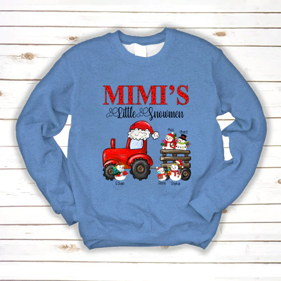 Mimi's Little Snowmen Trator Christmas Sweatshirt
