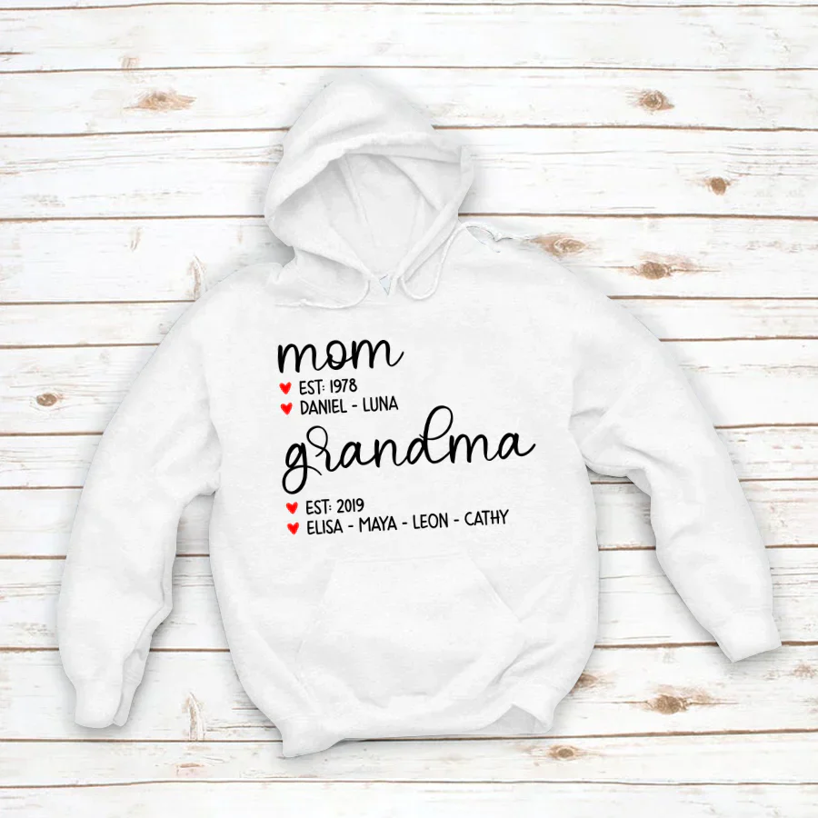 Mom Est Grandma Est And Kid  CTH01 Hoodie