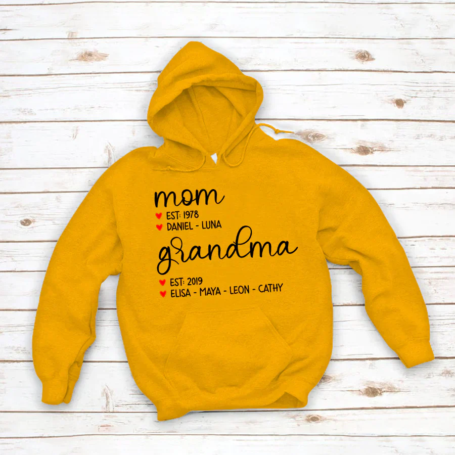 Mom Est Grandma Est And Kid  CTH01 Hoodie