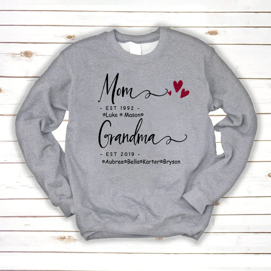Mom Grandma Family Est Kids VT22120071 Sweatshirt