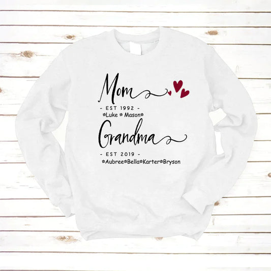 Mom Grandma Family Est Kids VT22120071 Sweatshirt