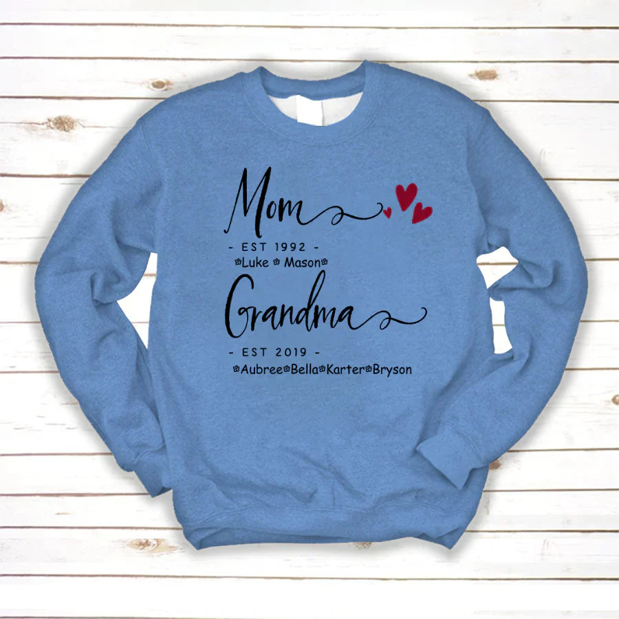 Mom Grandma Family Est Kids VT22120071 Sweatshirt