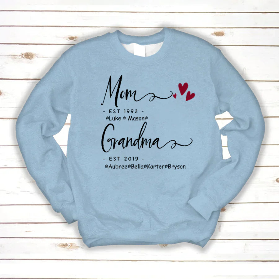 Mom Grandma Family Est Kids VT22120071 Sweatshirt