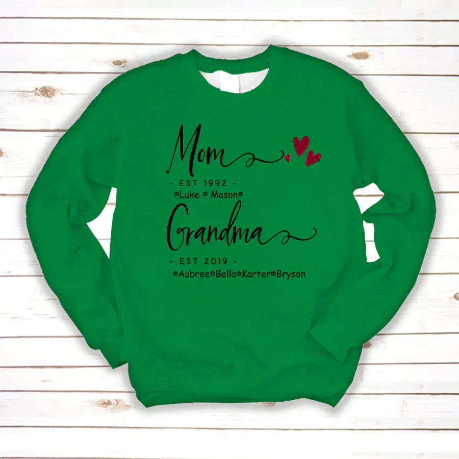 Mom Grandma Family Est Kids VT22120071 Sweatshirt