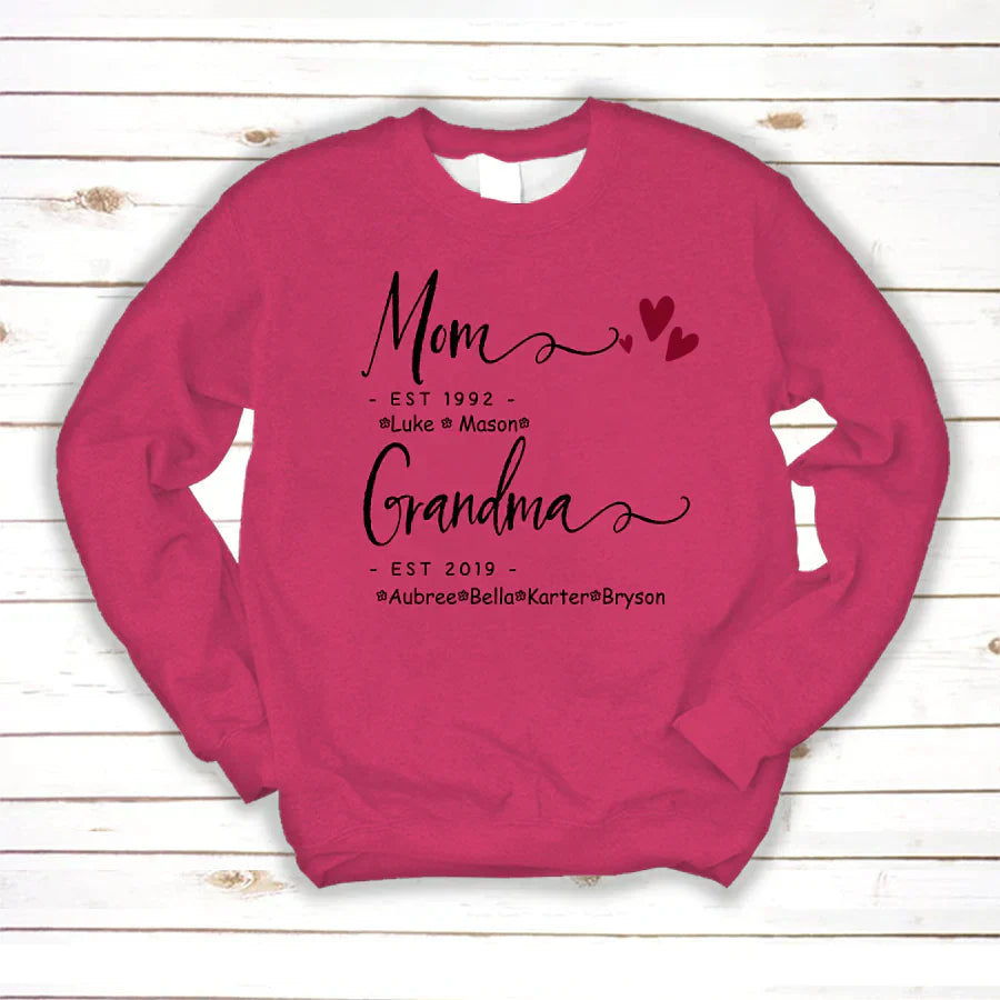Mom Grandma Family Est Kids VT22120071 Sweatshirt