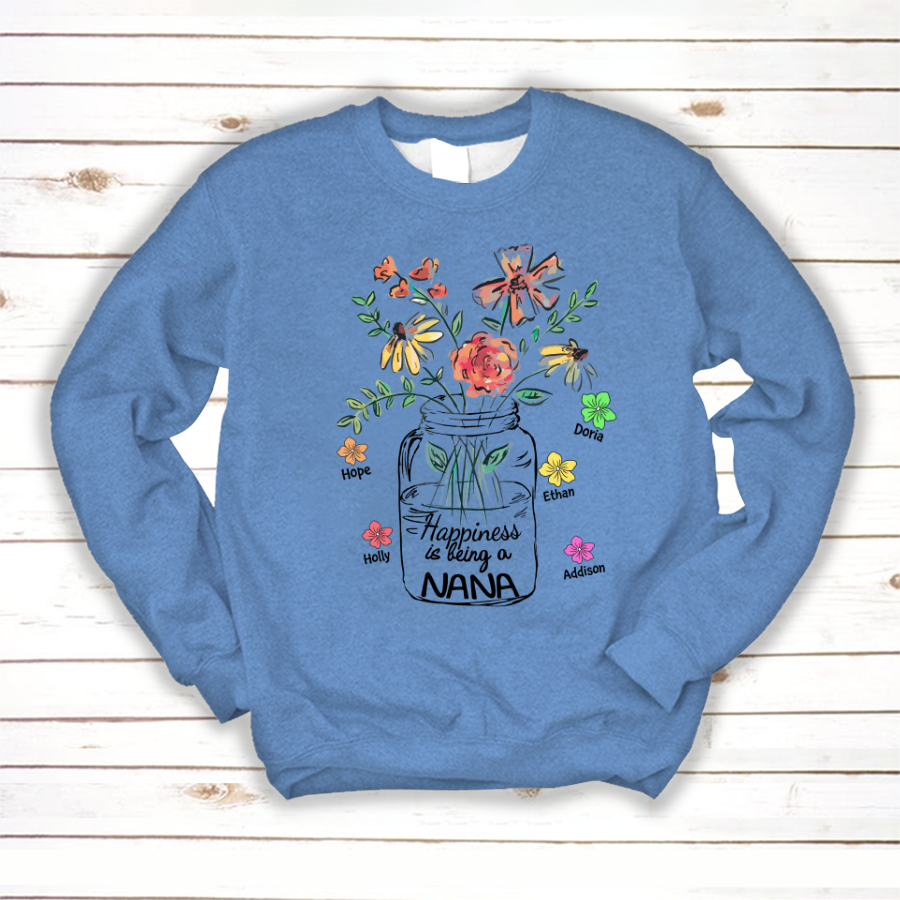 Nana And Grandkids Flowers, Gift For Mother's Day Sweatshirt