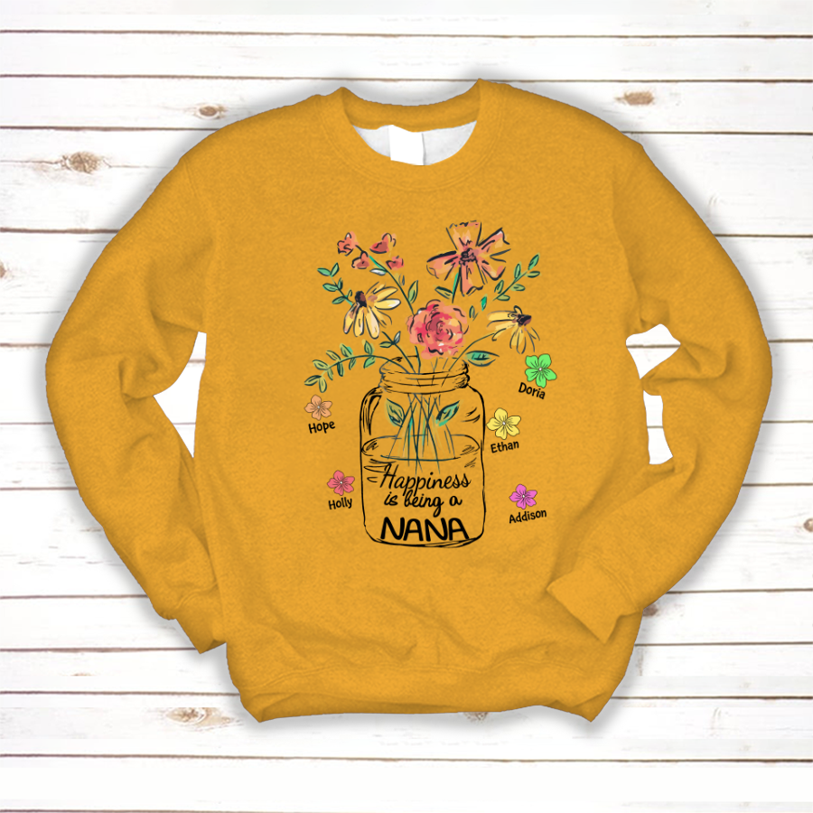Nana And Grandkids Flowers, Gift For Mother's Day Sweatshirt