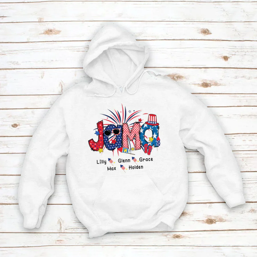 Patriotic Doodle 4th Of Jama Babi And Grandkid CTH01 Hoodie