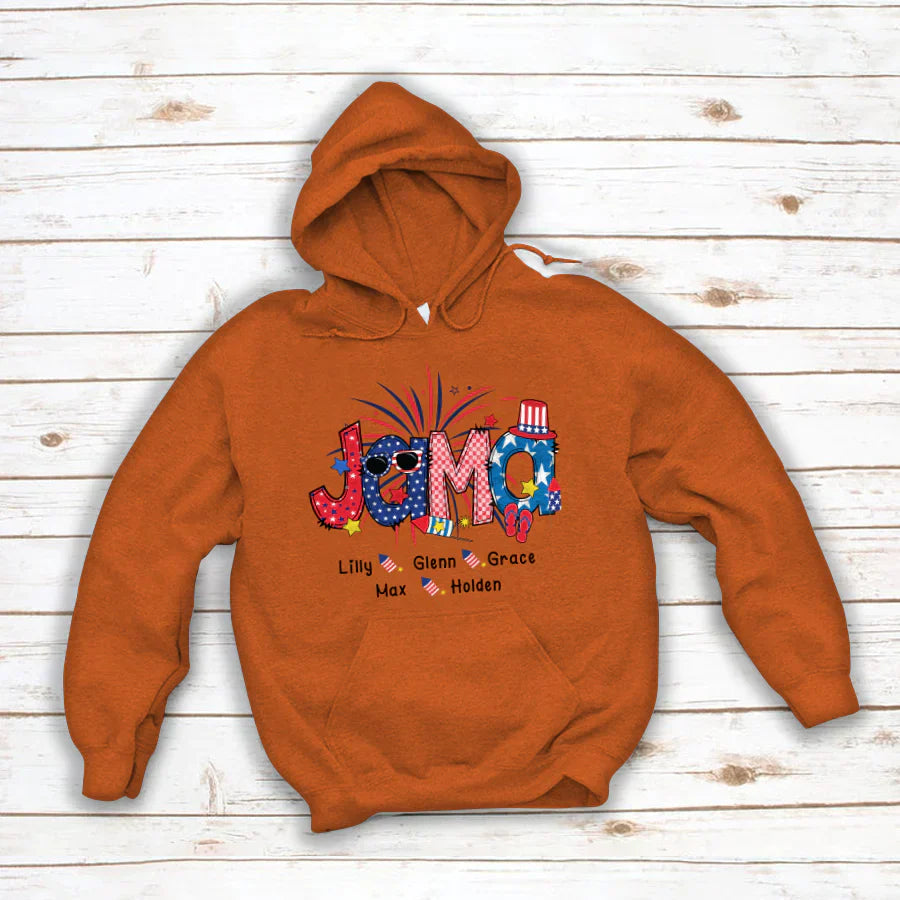 Patriotic Doodle 4th Of Jama Babi And Grandkid CTH01 Hoodie