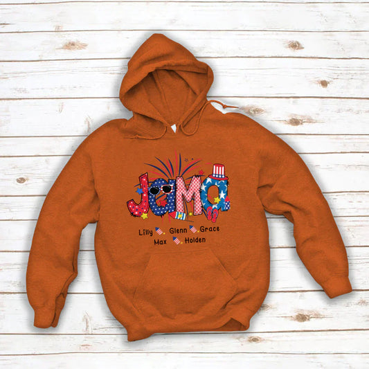 Patriotic Doodle 4th Of Jama Babi And Grandkid CTH01 Hoodie