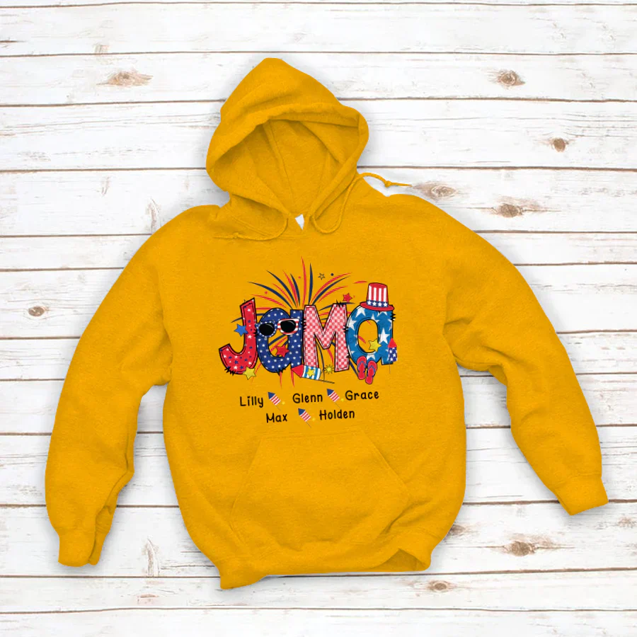 Patriotic Doodle 4th Of Jama Babi And Grandkid CTH01 Hoodie