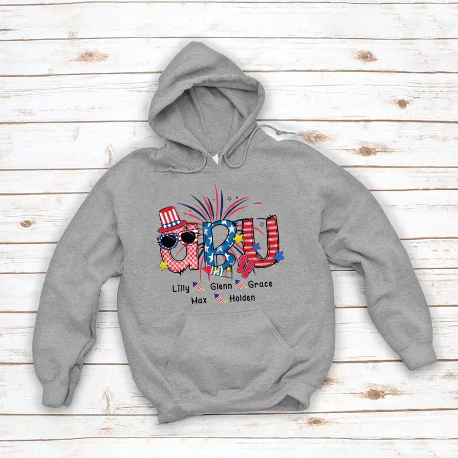 Patriotic Doodle 4th Of July Abu And Grandkid CTH01 Hoodie