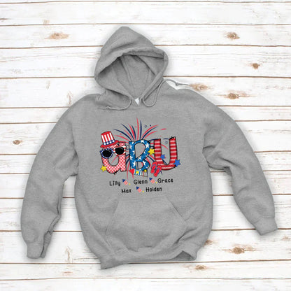 Patriotic Doodle 4th Of July Abu And Grandkid CTH01 Hoodie