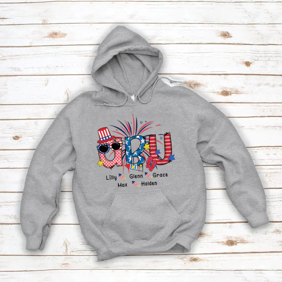 Patriotic Doodle 4th Of July Abu And Grandkid CTH01 Hoodie