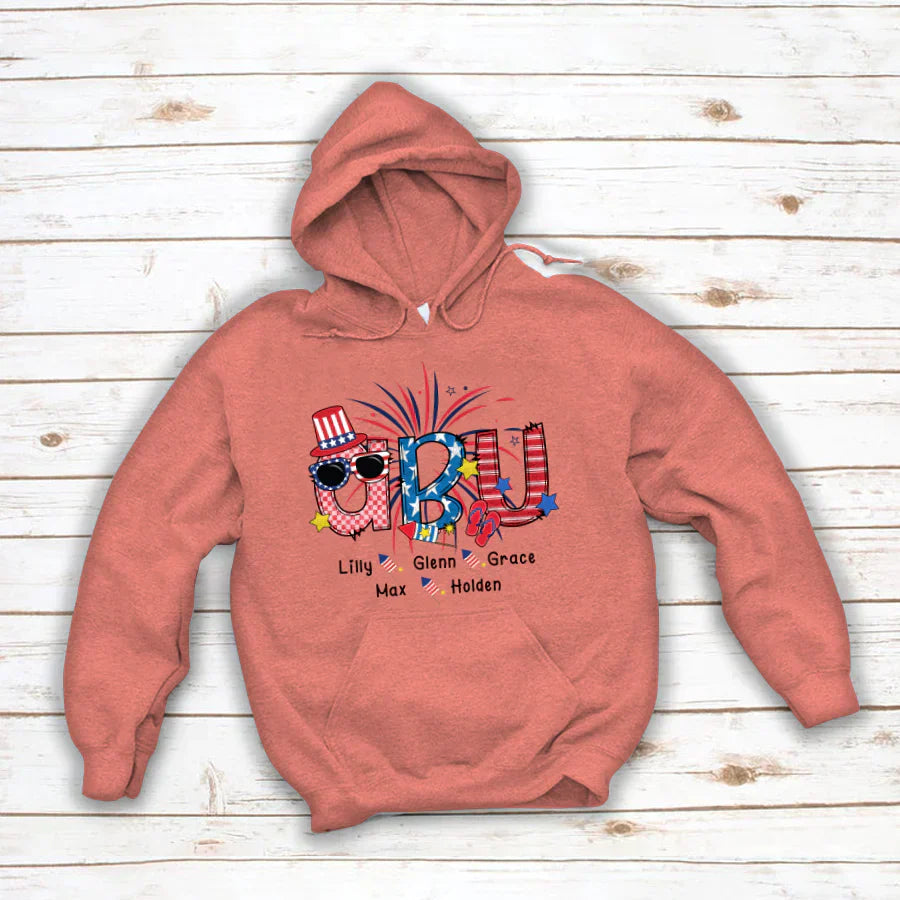 Patriotic Doodle 4th Of July Abu And Grandkid CTH01 Hoodie