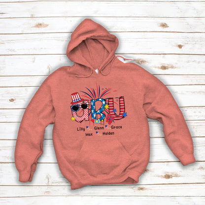 Patriotic Doodle 4th Of July Abu And Grandkid CTH01 Hoodie