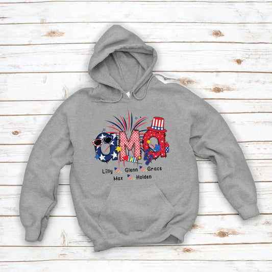 Patriotic Doodle 4th Of July Ama And Grandkid CTH01 Hoodie