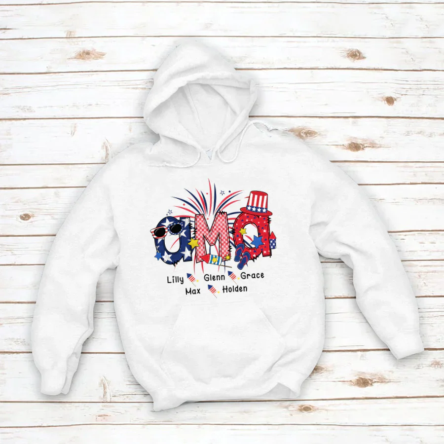 Patriotic Doodle 4th Of July Ama And Grandkid CTH01 Hoodie