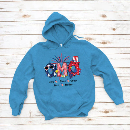 Patriotic Doodle 4th Of July Ama And Grandkid CTH01 Hoodie
