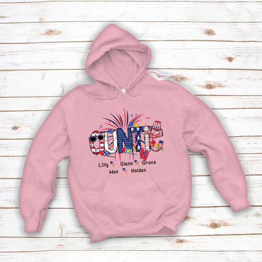 Patriotic Doodle 4th Of July Auntie And Grandkid CTH01 Hoodie